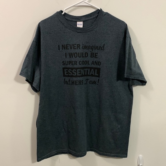 Gildan funny short sleeve t-shirt Men’s extra large, gray, very good condition - Picture 1 of 7